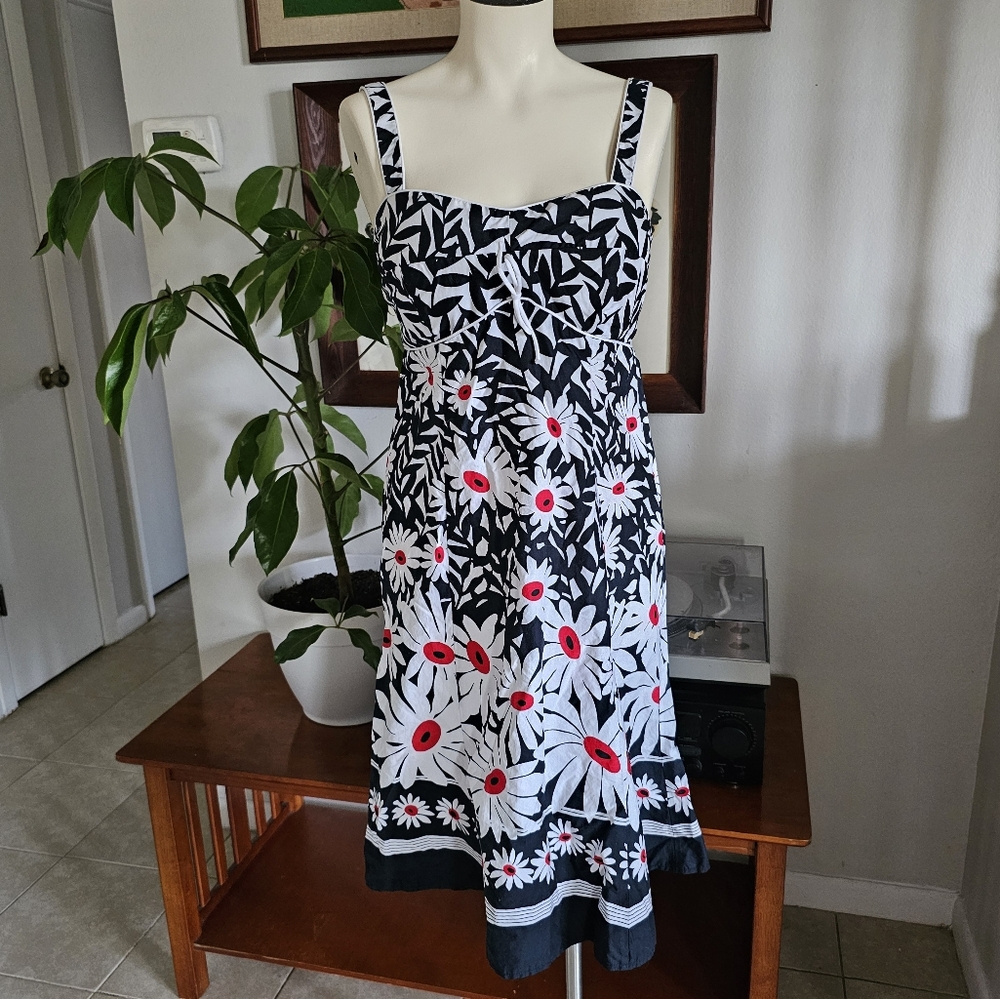 Y2k R&K cotton blend floral lined cups smocked back babydoll knee sundress